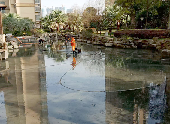浩口原种场景观池淤泥清理